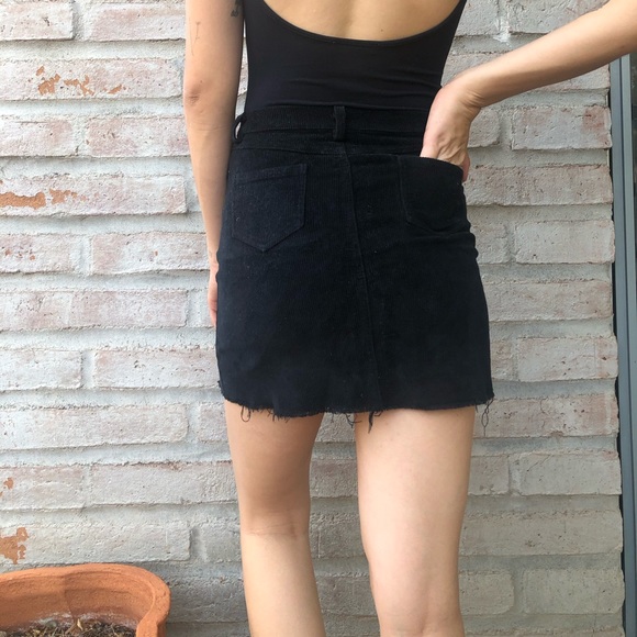 Brandy Melville Black Corduroy Skirt - Picture 3 of 4